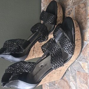 Wedge Sandals by Montego Bay Club, black, size 7